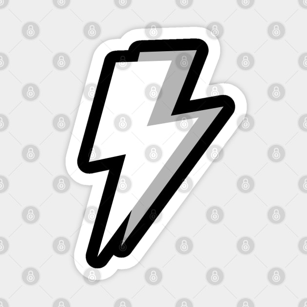 White and Grey Lightning on a Black Background Sticker by OneThreeSix